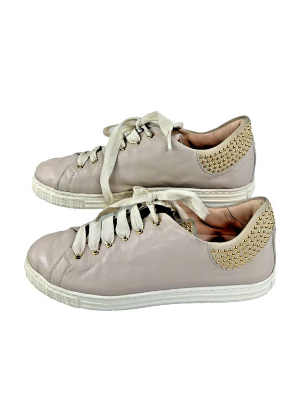 AGL ATTILIO GIUSTI LEOMBRUNI Sneaker Studded Heel Leather 39